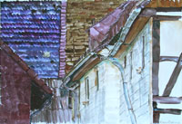 Dach Höxter 2, Architektur, Aquarell